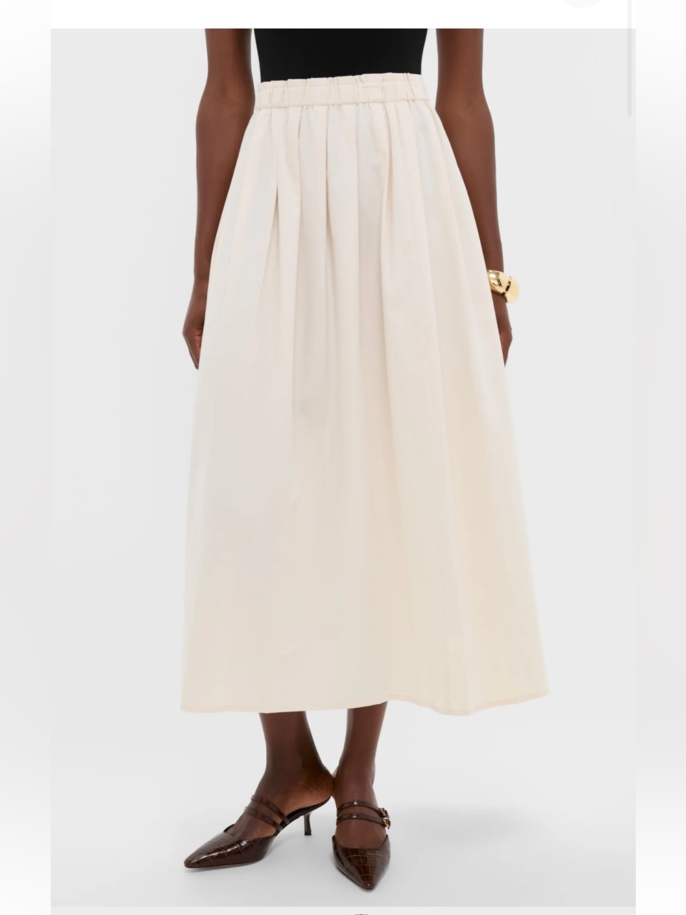 Tuckernuck Emerson Fry White Swan Soft Pleated Maxi Skirt Nwt